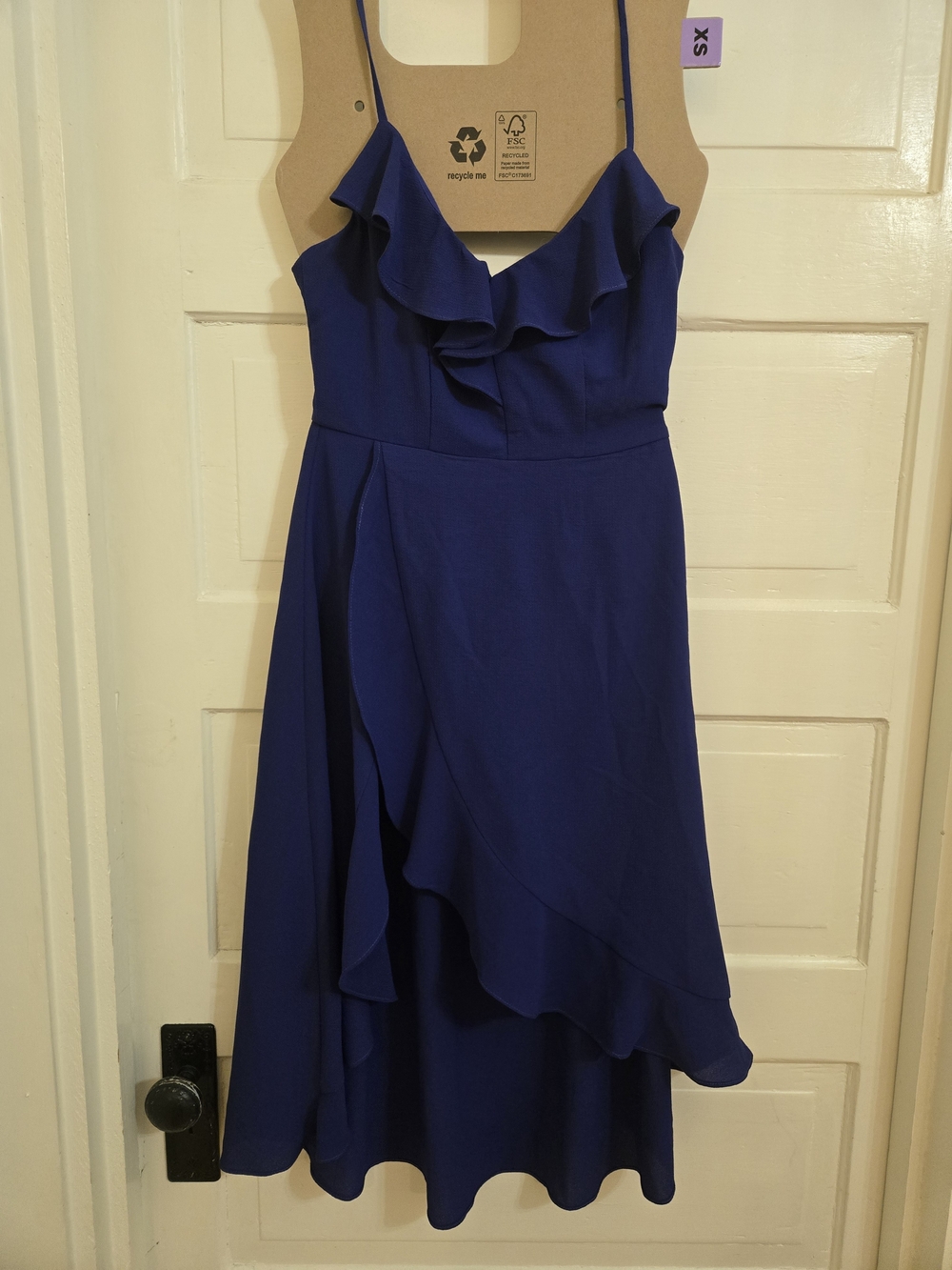 Gianni Bini XS Royal Blue Ruffle Midi Romper